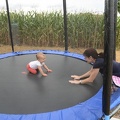 On the trampoline with Mommy
